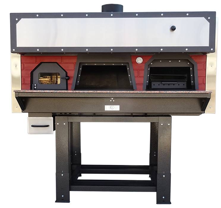 Forno doppia bocca per pizze con barbecue professionale