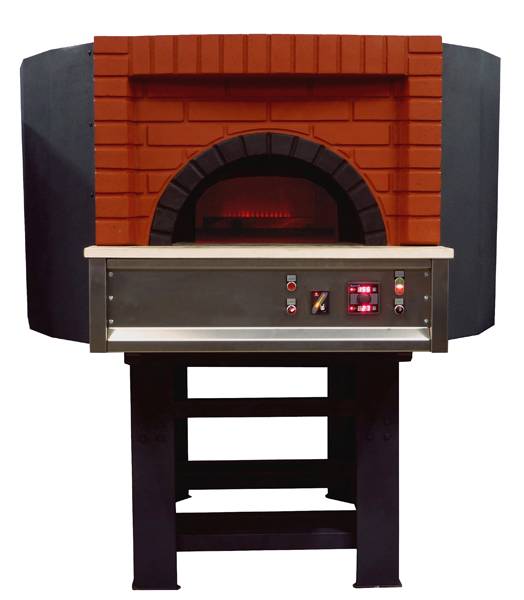 Forno per pizza a gas da incasso con mattoni a vista